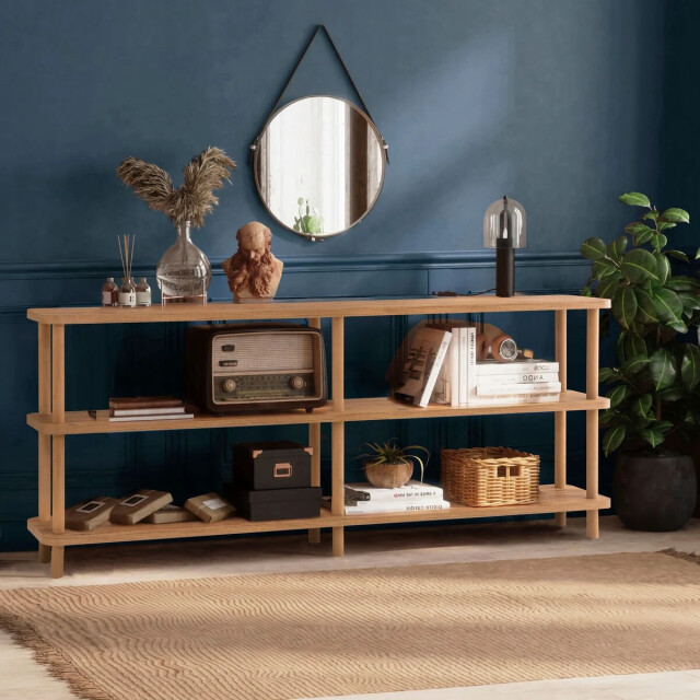 CaliCosy Wandrek met 6 planken in atlantisch dennen decor l180 cm zen 3220746 large