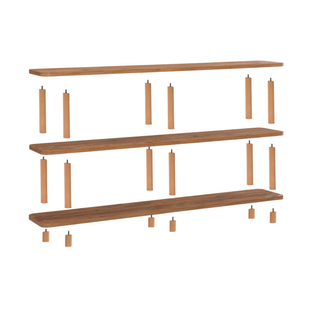 CaliCosy Wandrek met 6 planken in atlantisch dennen decor l180 cm zen 3220746 large