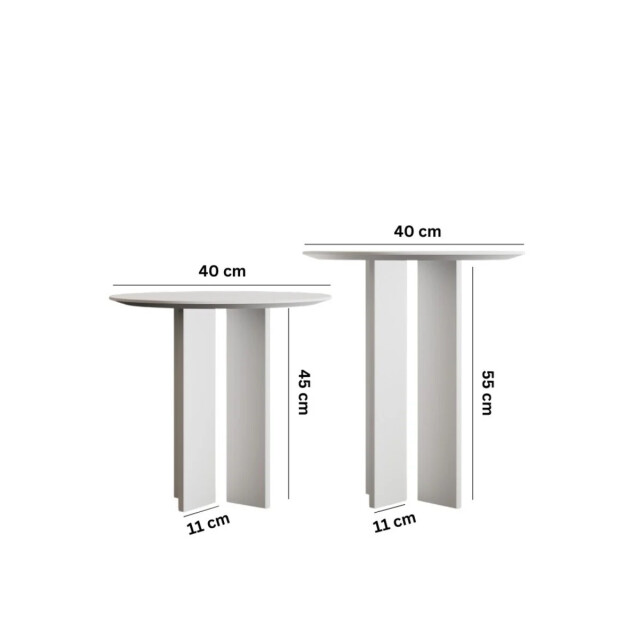 CaliCosy Set van 2 ronde salontafels h45 / h55 cm leo 3220685 large