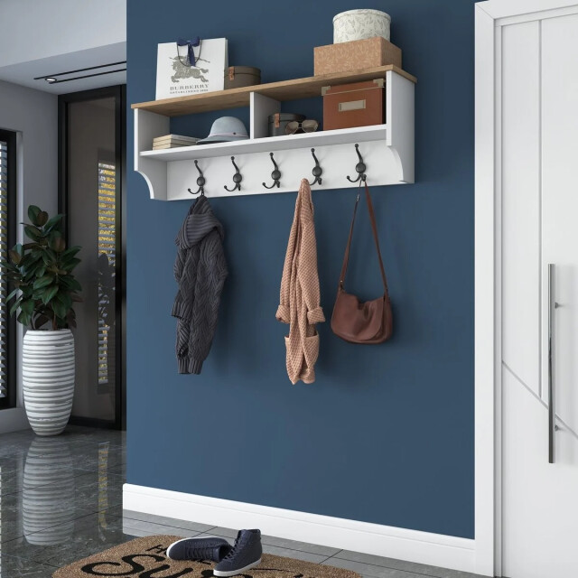 CaliCosy Kapstok met 2 vakken en 5 haken l120 cm brooke 3220765 large