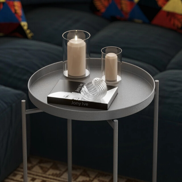 CaliCosy Bijzettafel met rond metalen blad met rand h56 cm parker 3220704 large