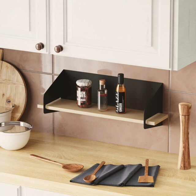 CaliCosy Wandplank met massief grenen plank en metaal l60 cm wren 3220725 large