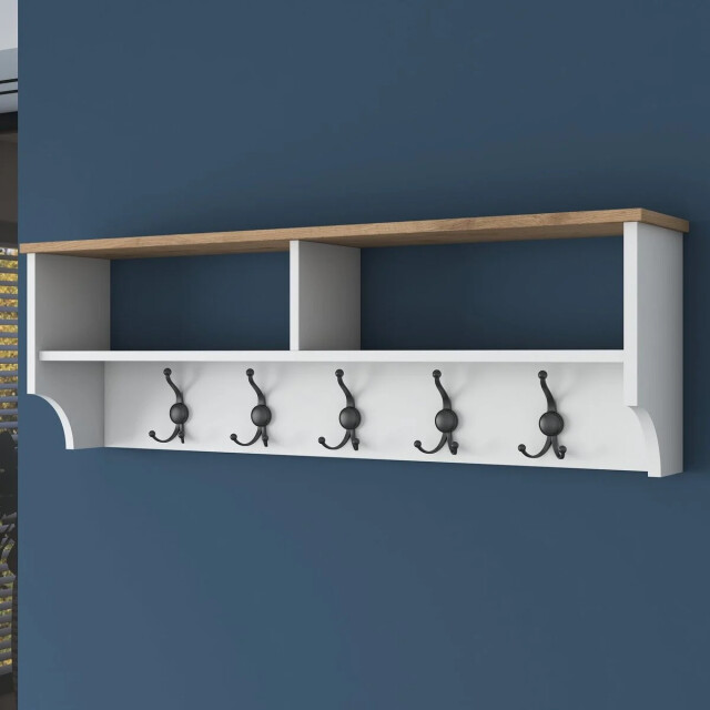 CaliCosy Kapstok met 2 vakken en 5 haken l120 cm brooke 3220765 large
