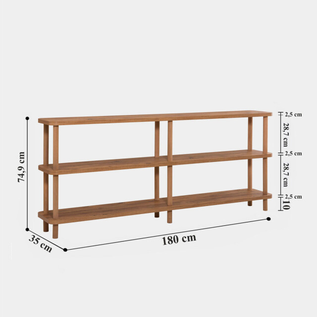 CaliCosy Wandrek met 6 planken in atlantisch dennen decor l180 cm zen 3220746 large