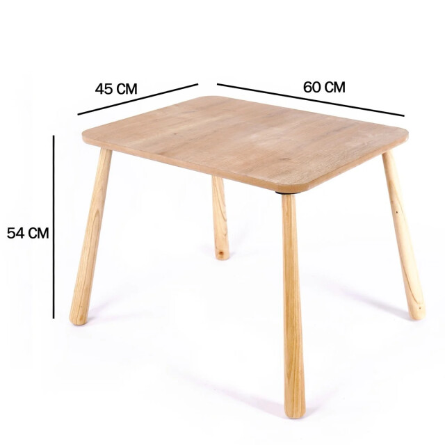 CaliCosy Kindertafel met massiefhouten poten l60 cm mael 3220680 large