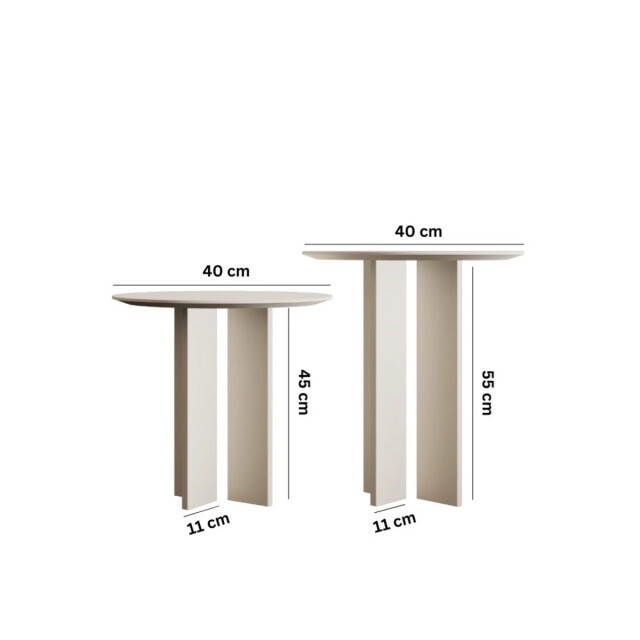 CaliCosy Set van 2 ronde salontafels h45 / h55 cm leo 3220686 large
