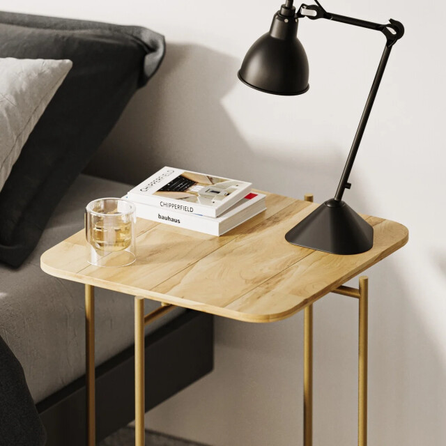 CaliCosy Vierkante bijzettafel met metalen poten h56 cm jamie 3220699 large