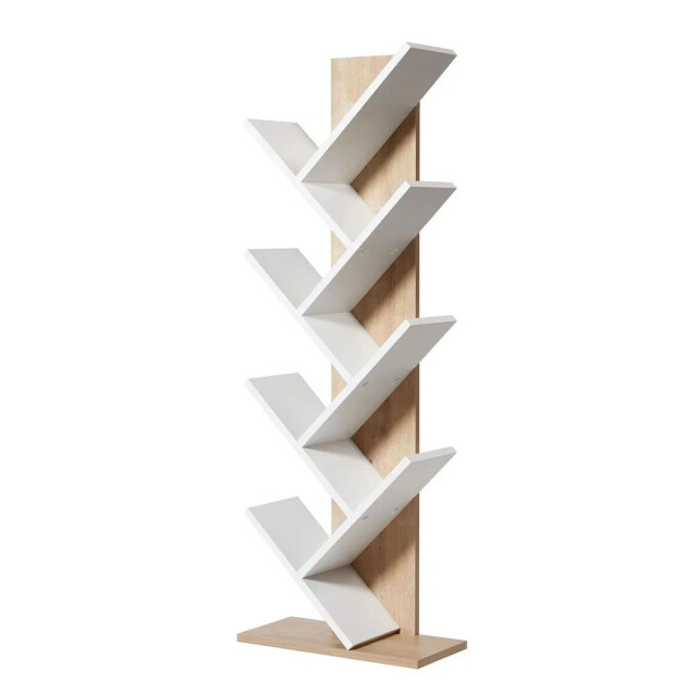 CaliCosy Boekenkast in eiken- en witdecor h129,8 cm tuval 3220761 large