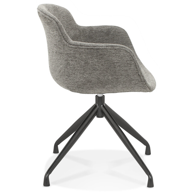 Alterego Design stoel met armleuningen 'mimo' in donker stof 3190816 large