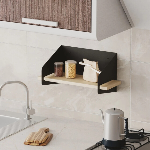CaliCosy Wandplank met massief grenen plank en metaal l40 cm wren 3220723 large
