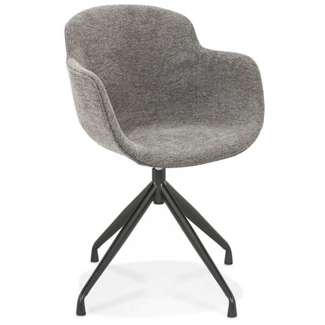 Alterego Design stoel met armleuningen 'mimo' in donker stof 3190816 large