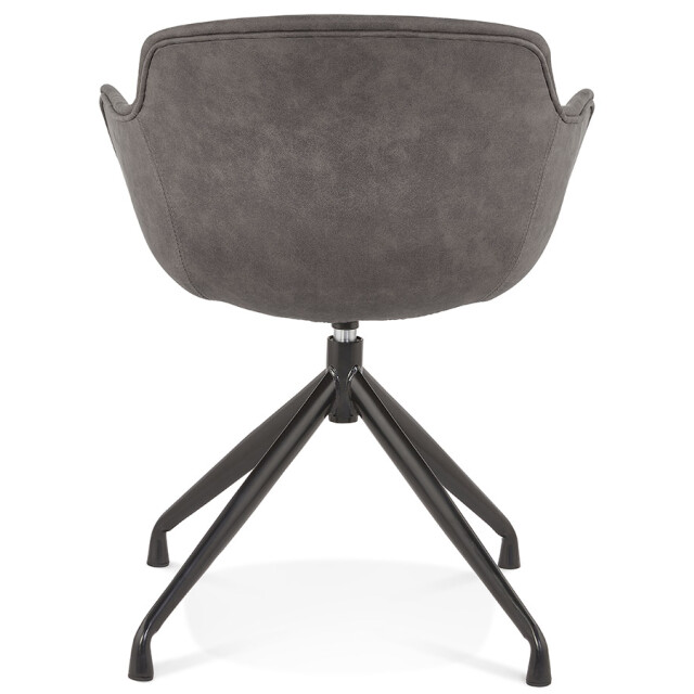 Alterego Design stoel met armleuningen 'sound' in donker microvezel 3190777 large