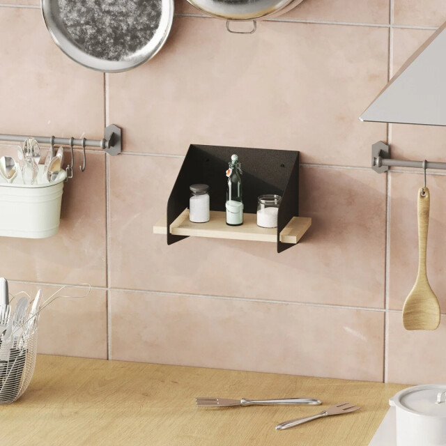 CaliCosy Wandplank met massief grenen plank en metaal l30 cm wren 3220720 large