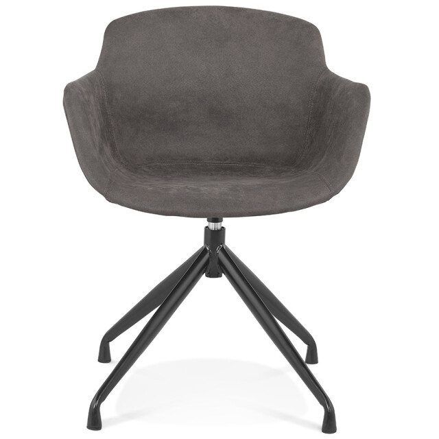 Alterego Design stoel met armleuningen 'sound' in donker microvezel 3190777 large
