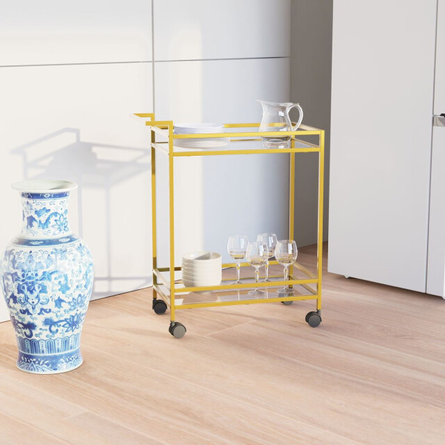 CaliCosy Bijzettafel van goudkleurig metaal en glas h80 cm vortex 3222859 large