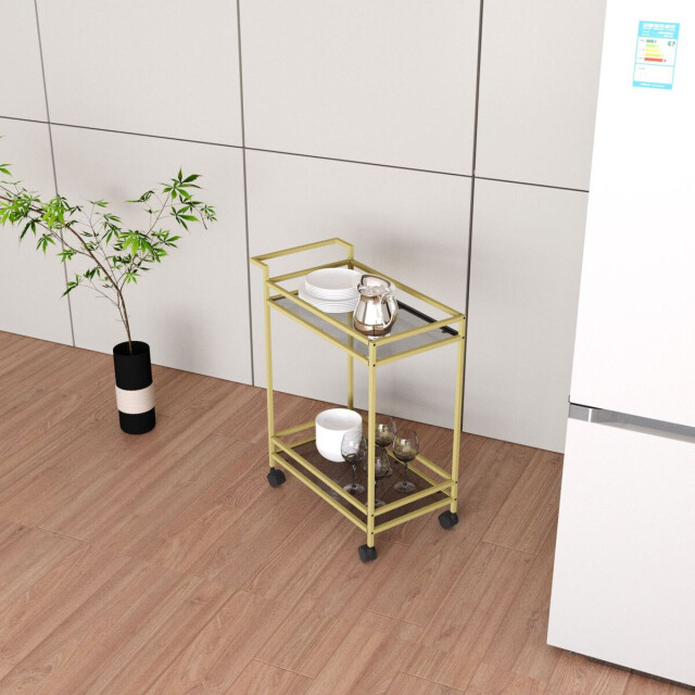 CaliCosy Bijzettafel van goudkleurig metaal en glas h80 cm vortex 3222859 large