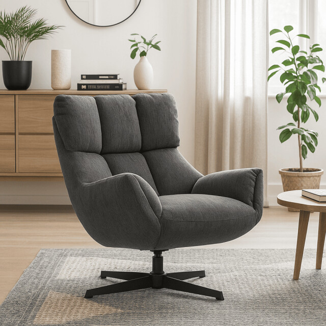 CaliCosy Fauteuil in gewatteerde stof met zwarte metalen poten h89 cm odette 3084071 large