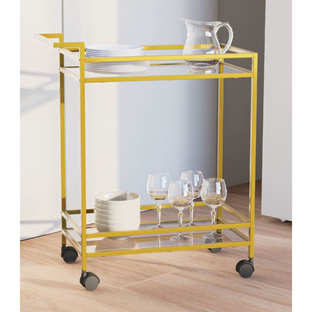 CaliCosy Bijzettafel van goudkleurig metaal en glas h80 cm vortex 3222859 large