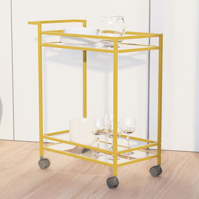 CaliCosy Bijzettafel van goudkleurig metaal en glas h80 cm vortex 3222859 large