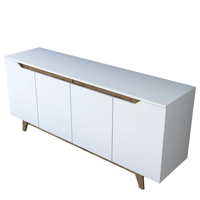 CaliCosy Dressoir met 4 deuren in wit en walnootdecor l180 cm bridget 3222890 large