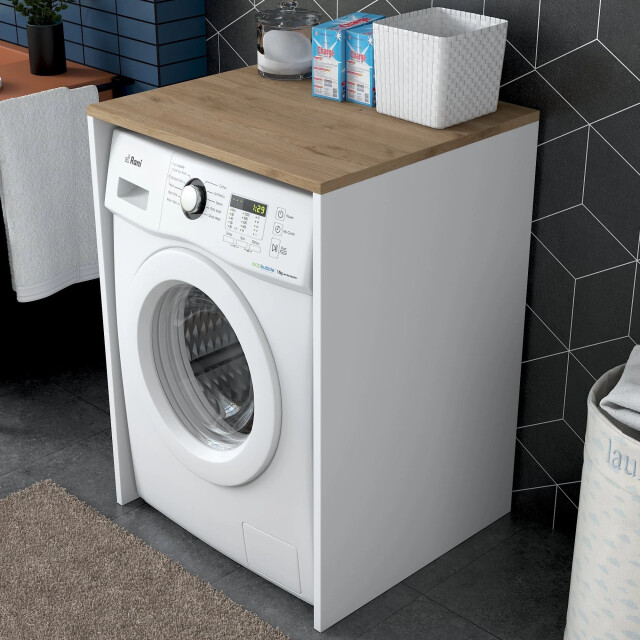 CaliCosy Wasmachinerek in wit en walnootdecor h91,8 cm june 3222891 large