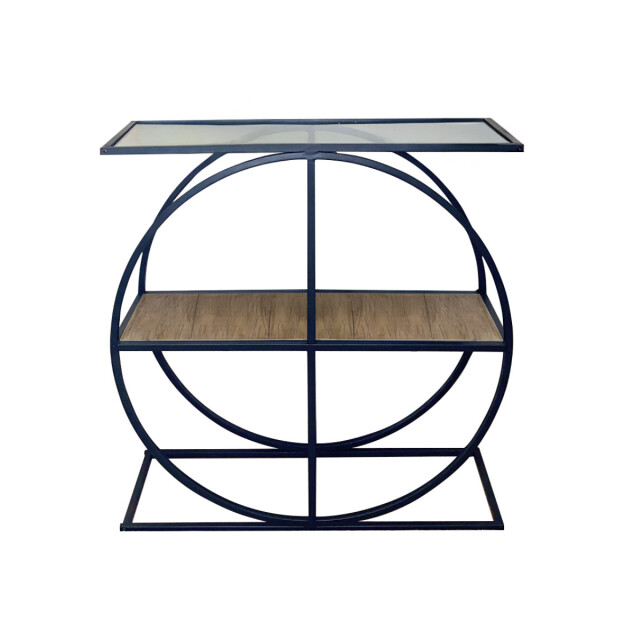 CaliCosy Console met rookglazen blad en ronde metalen poot l80 cm cloudy 3222894 large