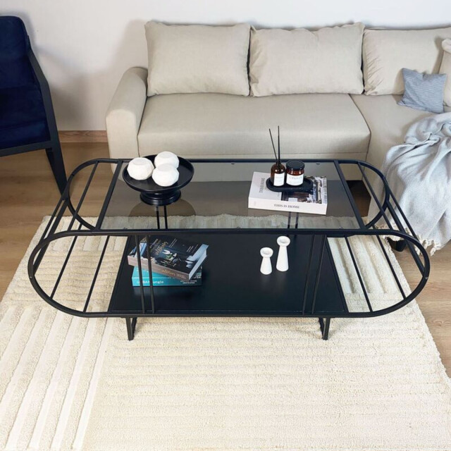 CaliCosy Salontafel met glazen en metalen blad l145 cm windy 3222893 large
