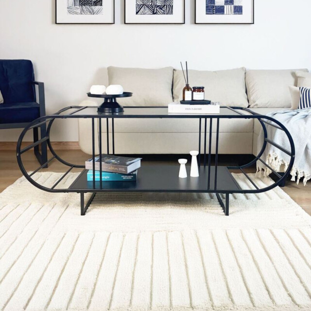 CaliCosy Salontafel met glazen en metalen blad l145 cm windy 3222893 large