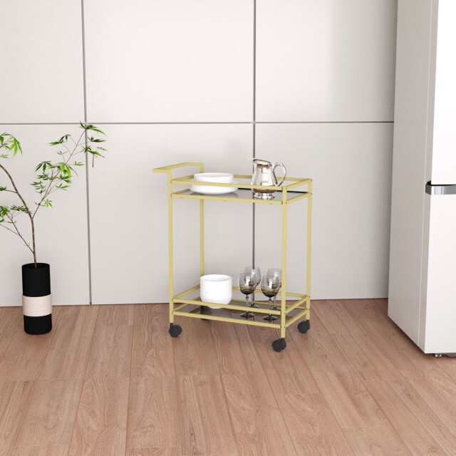 CaliCosy Bijzettafel van goudkleurig metaal en glas h80 cm vortex 3222859 large