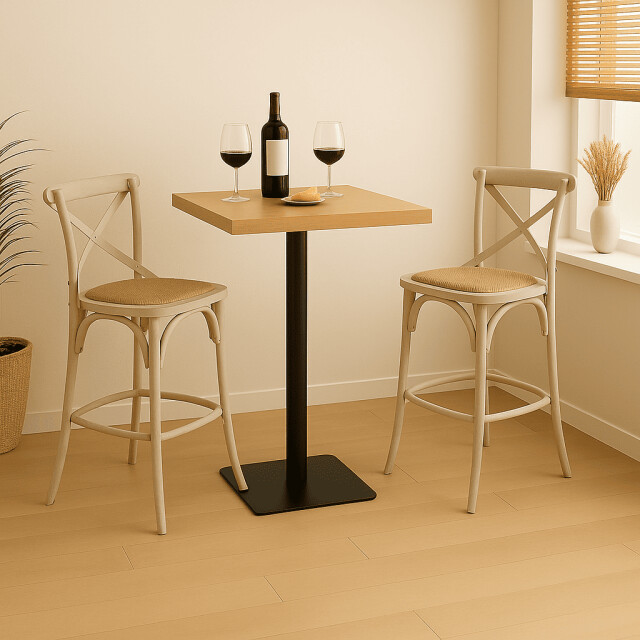 CaliCosy Barkruk van massief hout en webbing l50 cm bistrot 3018338 large