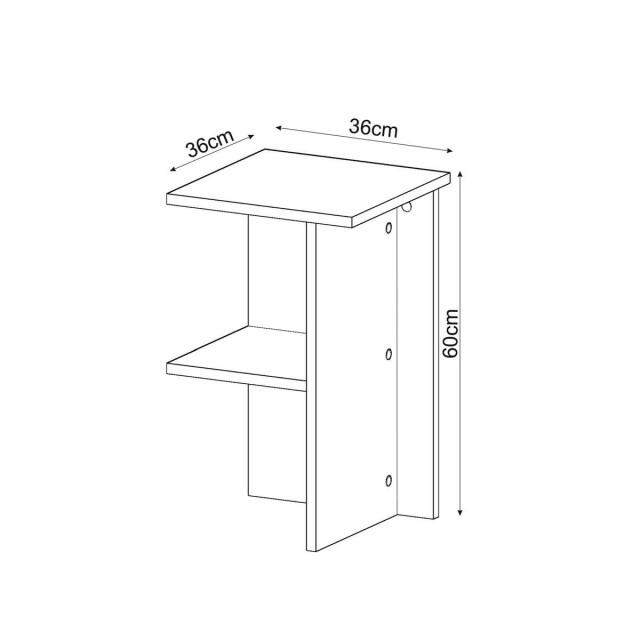 CaliCosy Vierkant nachtkastje met legplank h60 cm leray 3222867 large
