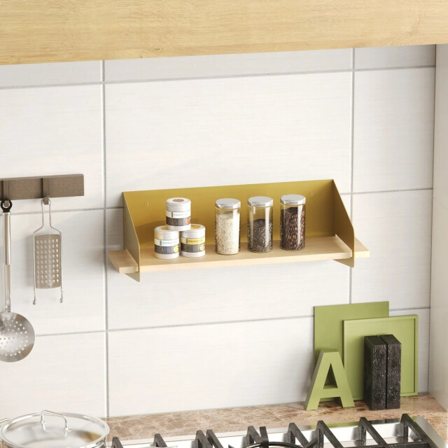 CaliCosy Wandplank met massief grenen plank en metaal l60 cm wren 3220727 large