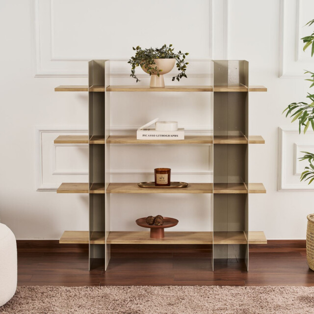 CaliCosy Rek met metalen frame en planken in eikenlook l120 cm kate 3222888 large
