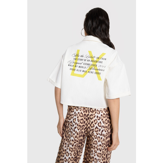 Alix The Label 2507905181 ladies woven cropped blouse 2507905181 Ladies woven cropped blouse large