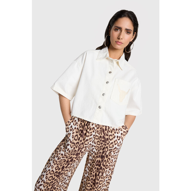 Alix The Label 2507905181 ladies woven cropped blouse 2507905181 Ladies woven cropped blouse large