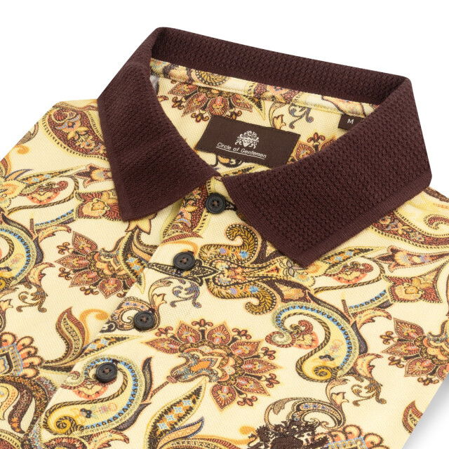 Circle of Gentlemen Paisley poloshirt piqué katoen 252-11002-104- large