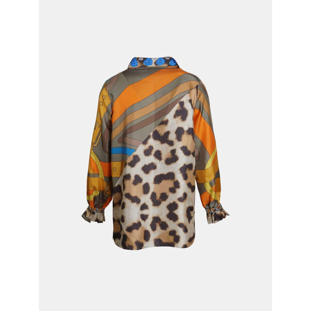 Mucho Gusto ® blouse santa monica luipaard oranje met gratis sjaal MUCHO GUSTO® Blouse Santa Monica Luipaard Oranje Met Gratis Sjaal large