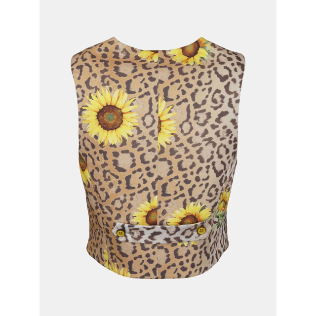 Mucho Gusto Gilet lesbos luipaardprint met zonnebloemen Gilet Lesbos Luipaardprint met Zonnebloemen large