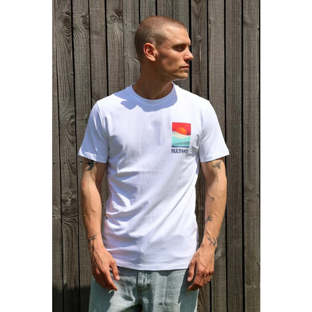 Kultivate Tropez 2501020202 200 white -  t-shirt backprint kultiv 200 White/TROPEZ 2501020202 large