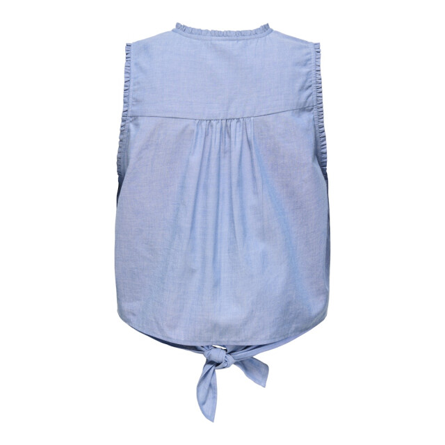 Jacqueline de Yong Jdybella sl emb knot shirt wvn exp blue denim 4381.35.0010 large