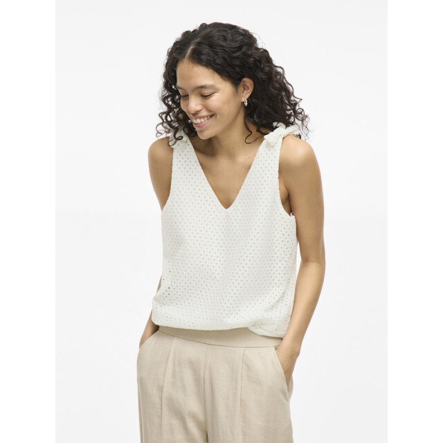 Vila Vialvadora v-neck sl top off-white 4349.02.0027 large