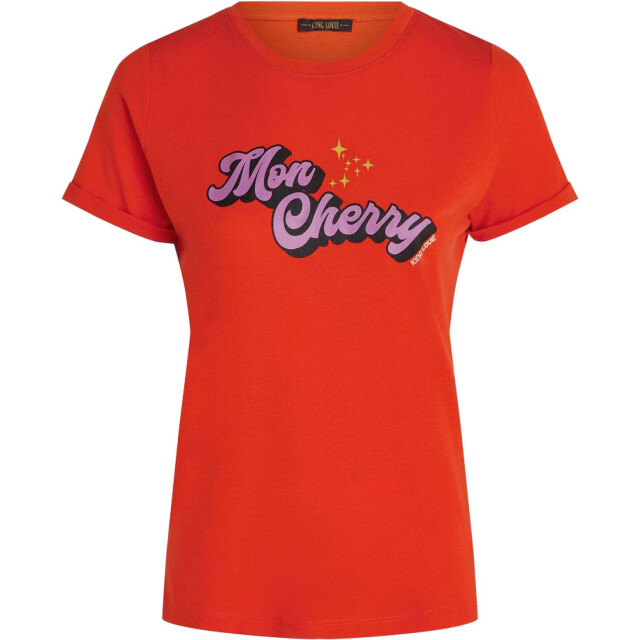 King Louie Elly tee placement print spicy orange 09723-945 large