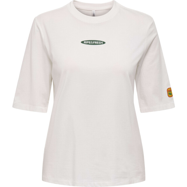Only Onlphoebe s/s fresh top box jrs cloud dancer/guava 15351369-177922002 large