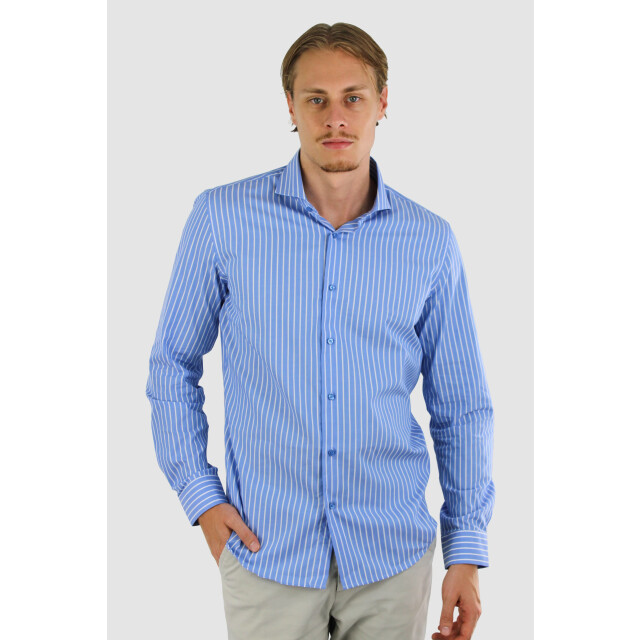 Vercate Strijkvrij overhemd gestreept poplin VC-SF-GST-LBL large