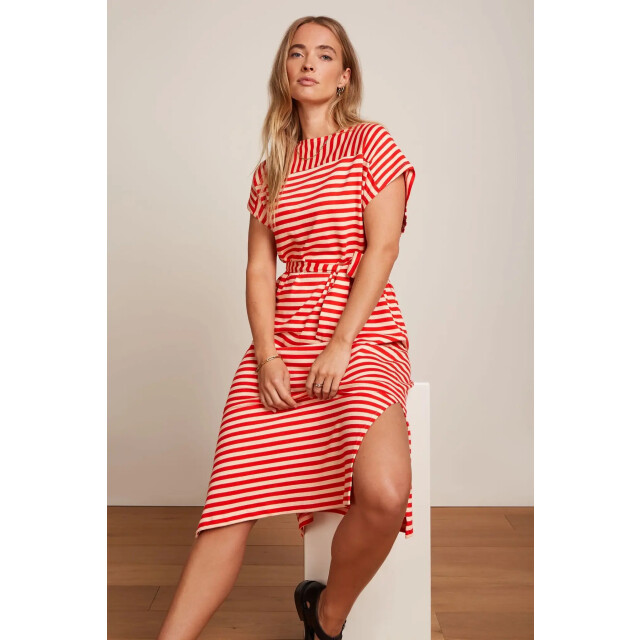 King Louie Vera dress chopito stripe 09709 fire red 09709 large