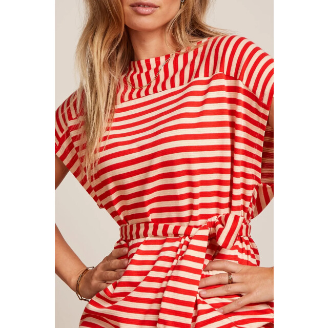 King Louie Vera dress chopito stripe 09709 fire red 09709 large