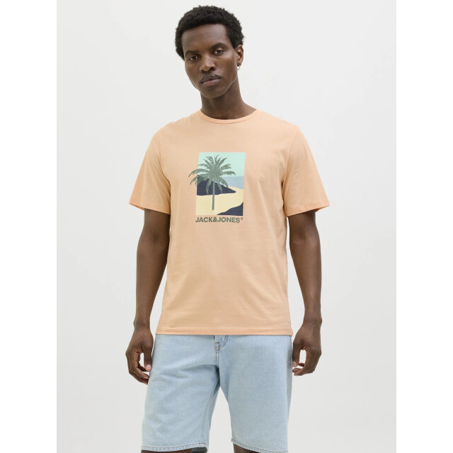 Jack & Jones Heren t-shirt jjbarbados ronde hals 12269416-Peach Parfait large