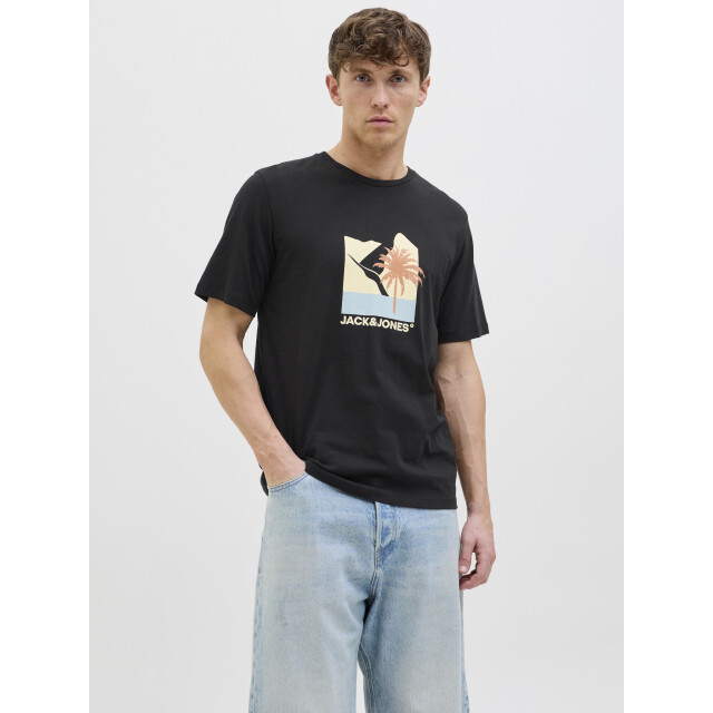 Jack & Jones Heren t-shirt jjbarbados ronde hals 12269416-Black large