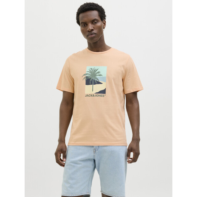 Jack & Jones Heren t-shirt jjbarbados ronde hals 12269416-Peach Parfait large