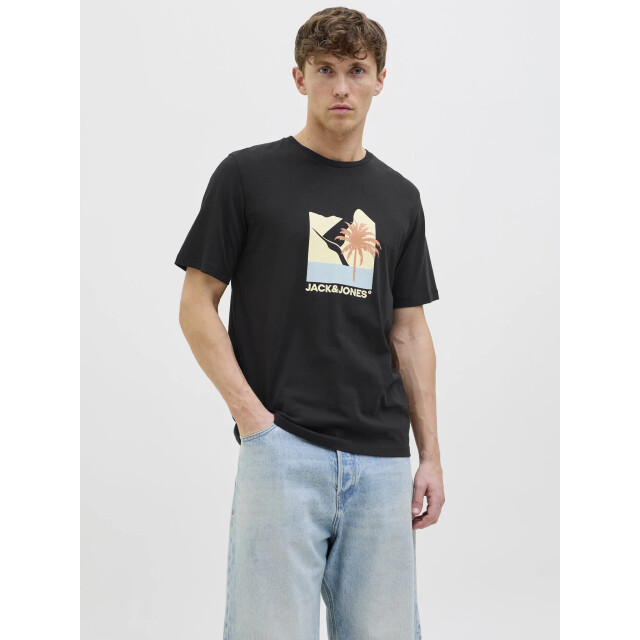 Jack & Jones Heren t-shirt jjbarbados ronde hals 12269416-Black large